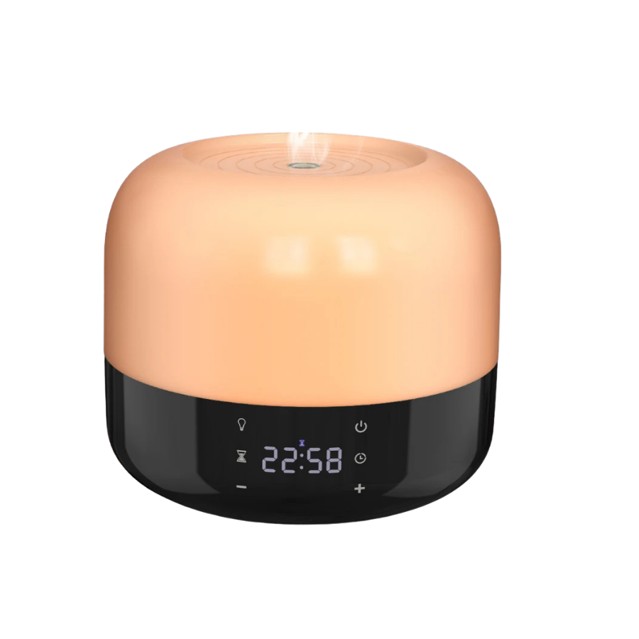 LED aroma diffuser emitting soft light and calming fragrance for a relaxing environment
