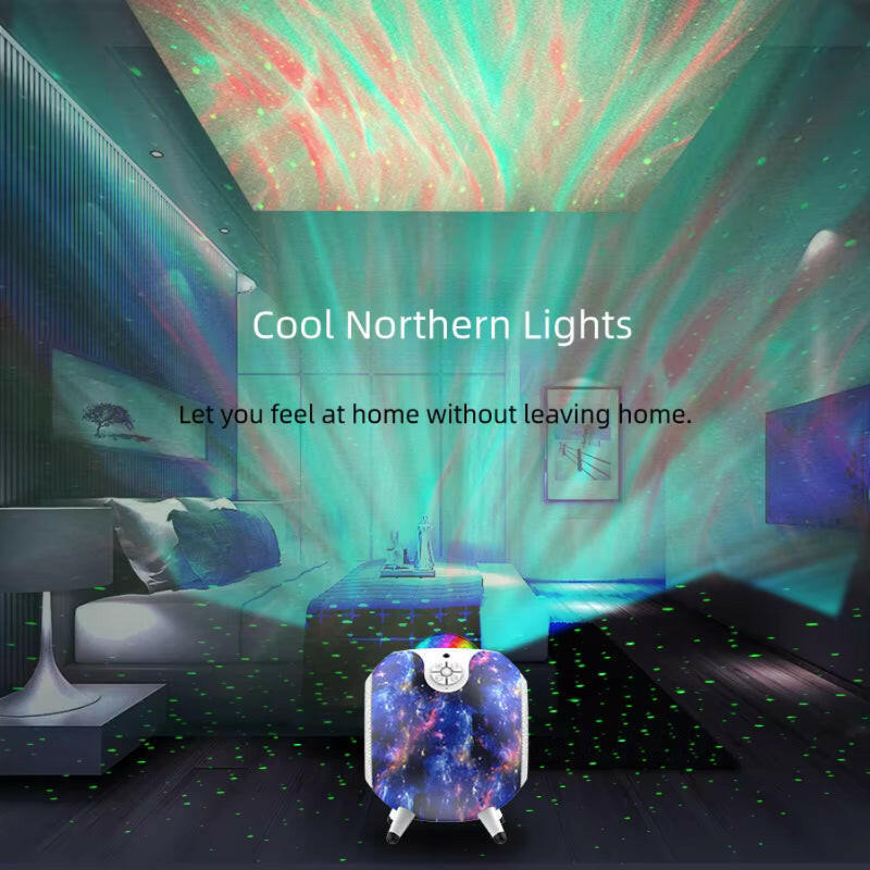 Starry galaxy projector illuminating night skies with vivid stars and nebulae, perfect for home decor and ambiance.