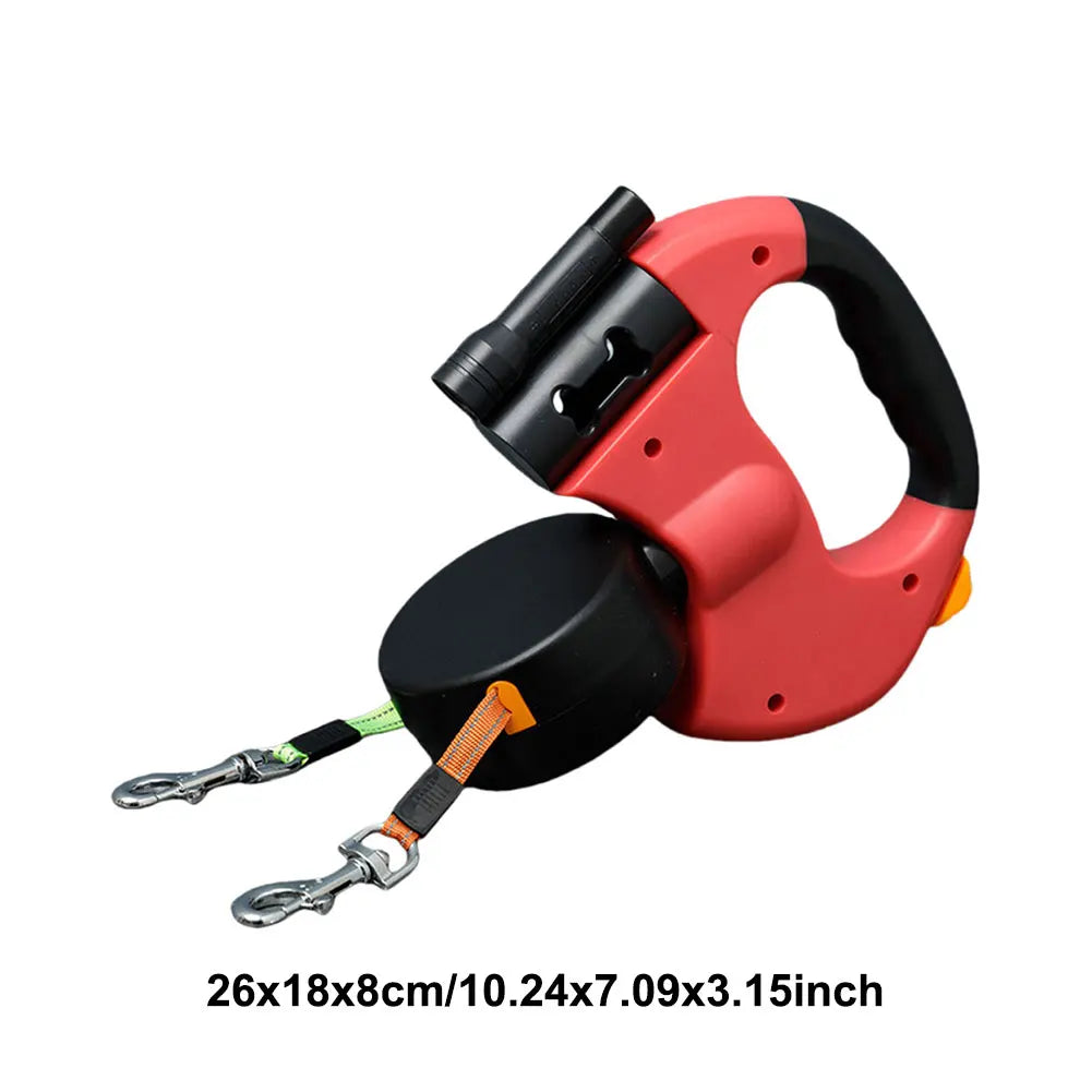 Double headed dog leash designed for durability and control, perfect for walking two dogs simultaneously with ease.