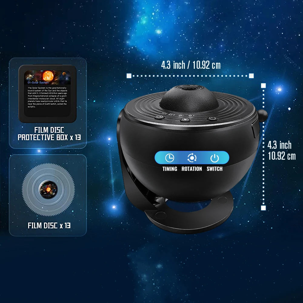 Galaxy planetarium projector displaying vibrant stars and celestial bodies in a realistic night sky simulation