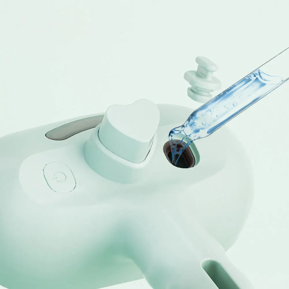 Pet steam brush for gentle grooming, removing pet hair and dirt effectively