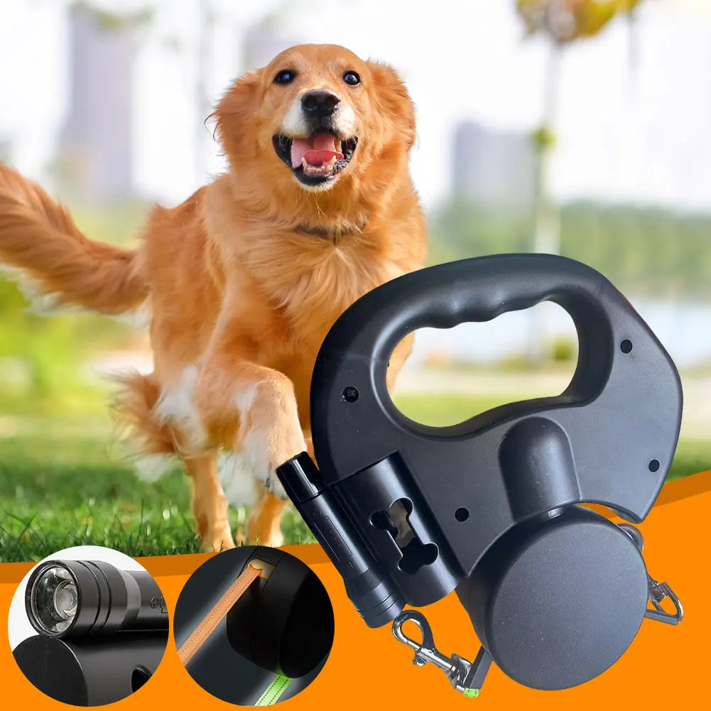 Double headed dog leash designed for durability and control, perfect for walking two dogs simultaneously with ease.