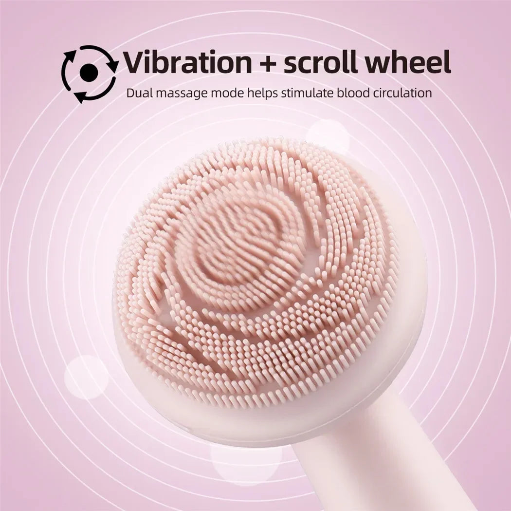 Electric silicone face massager for advanced skin care, enhancing complexion and promoting healthy skin vitality.