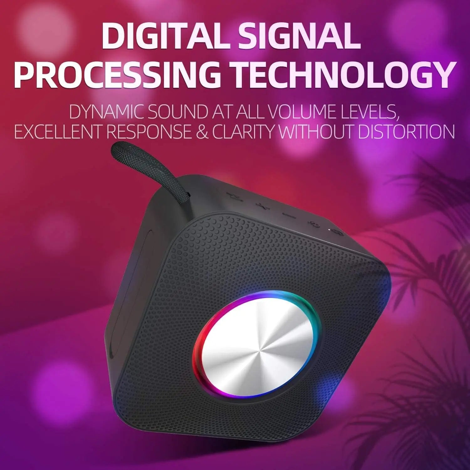 Portable Bluetooth speaker delivering high-quality wireless sound for music on the go, perfect for travel and outdoor use.