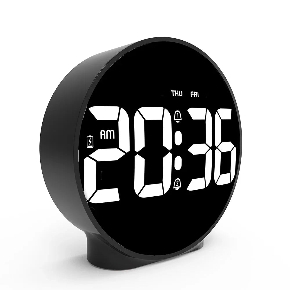 Digital alarm clock with snooze function for convenient and effective time management in your daily routine.