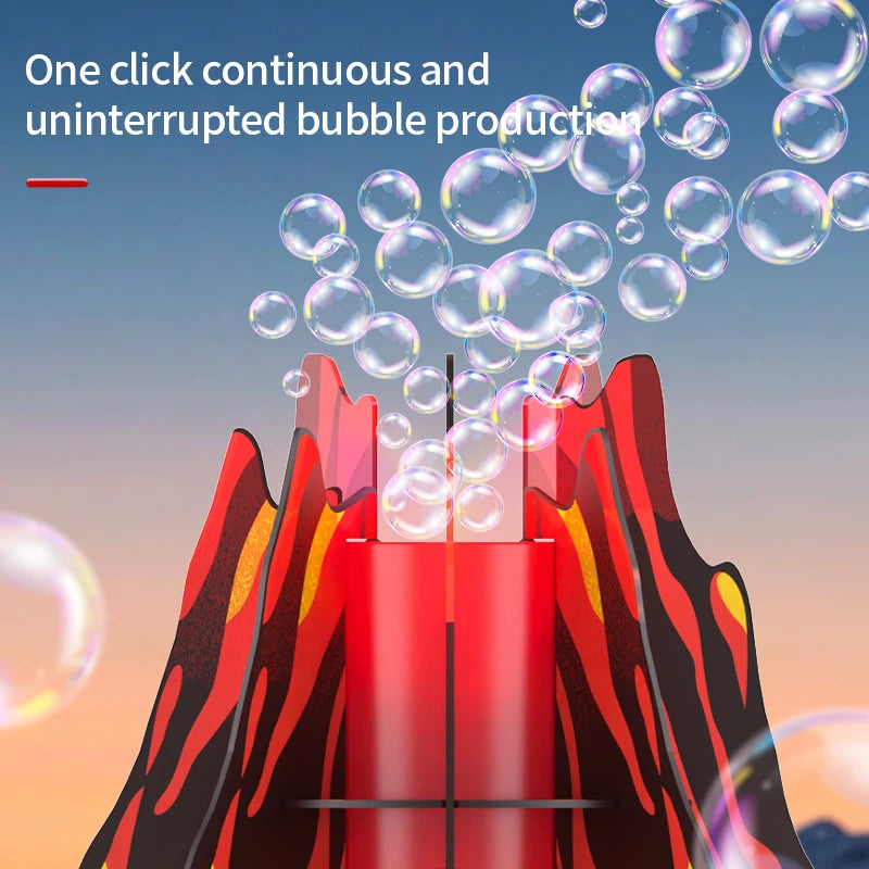 Portable electric bubble machine creating vibrant bubbles with lava lamp-like effects, perfect for parties and events