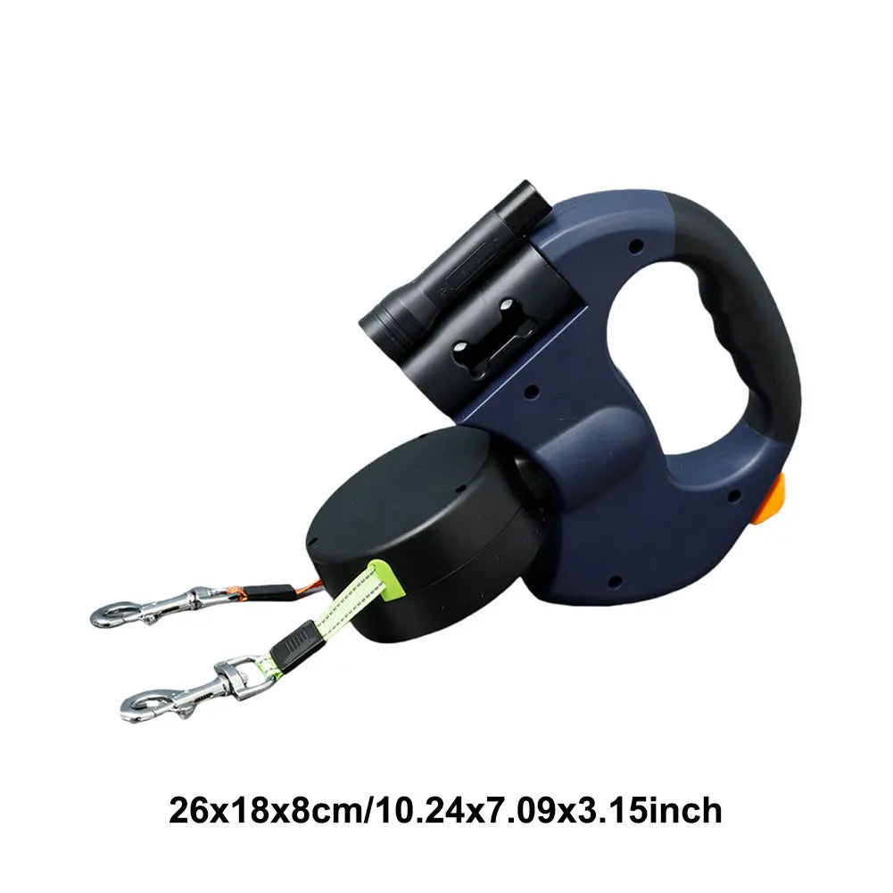 Double headed dog leash designed for durability and control, perfect for walking two dogs simultaneously with ease.