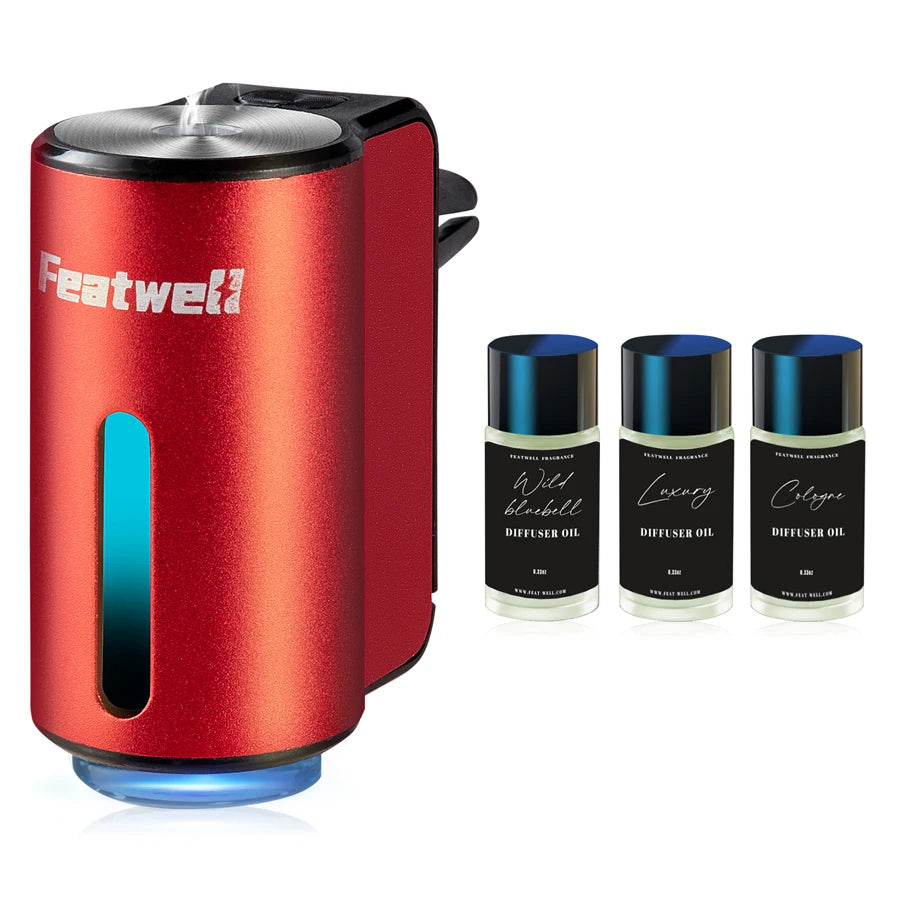Car air freshener diffuser releasing a refreshing aroma for enhanced in-vehicle environment