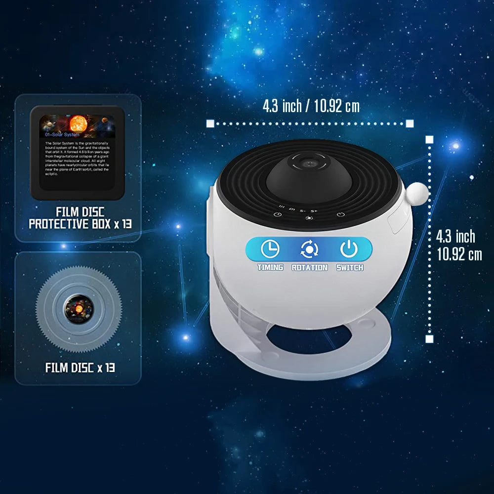 Galaxy planetarium projector displaying vibrant stars and celestial bodies in a realistic night sky simulation