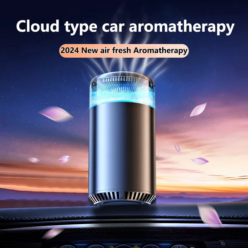 Smart aromatherapy car diffuser providing a refreshing aroma for a relaxing driving experience