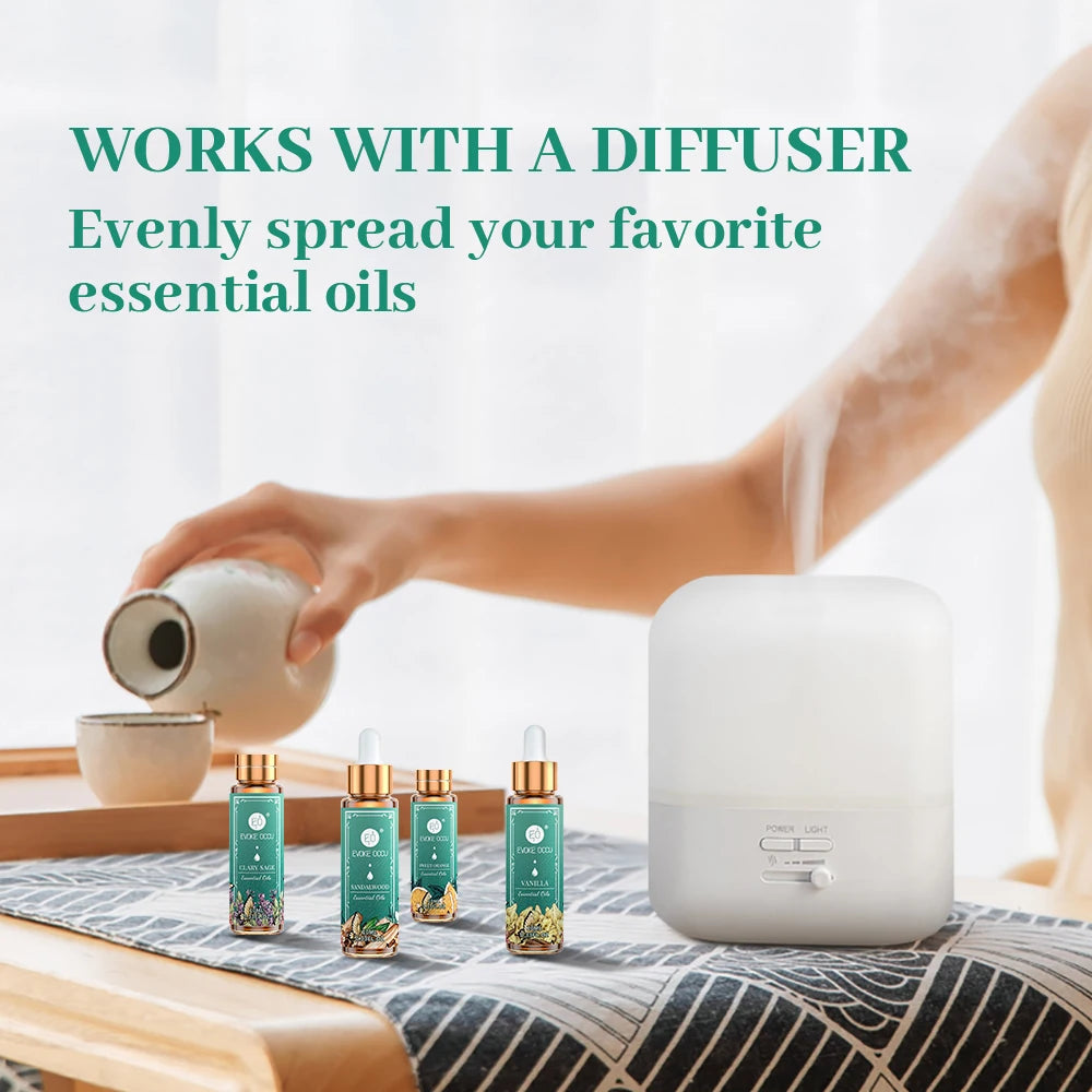 Pure essential oils displayed in elegant bottles, emphasizing natural and high-quality aromatherapy products for wellness