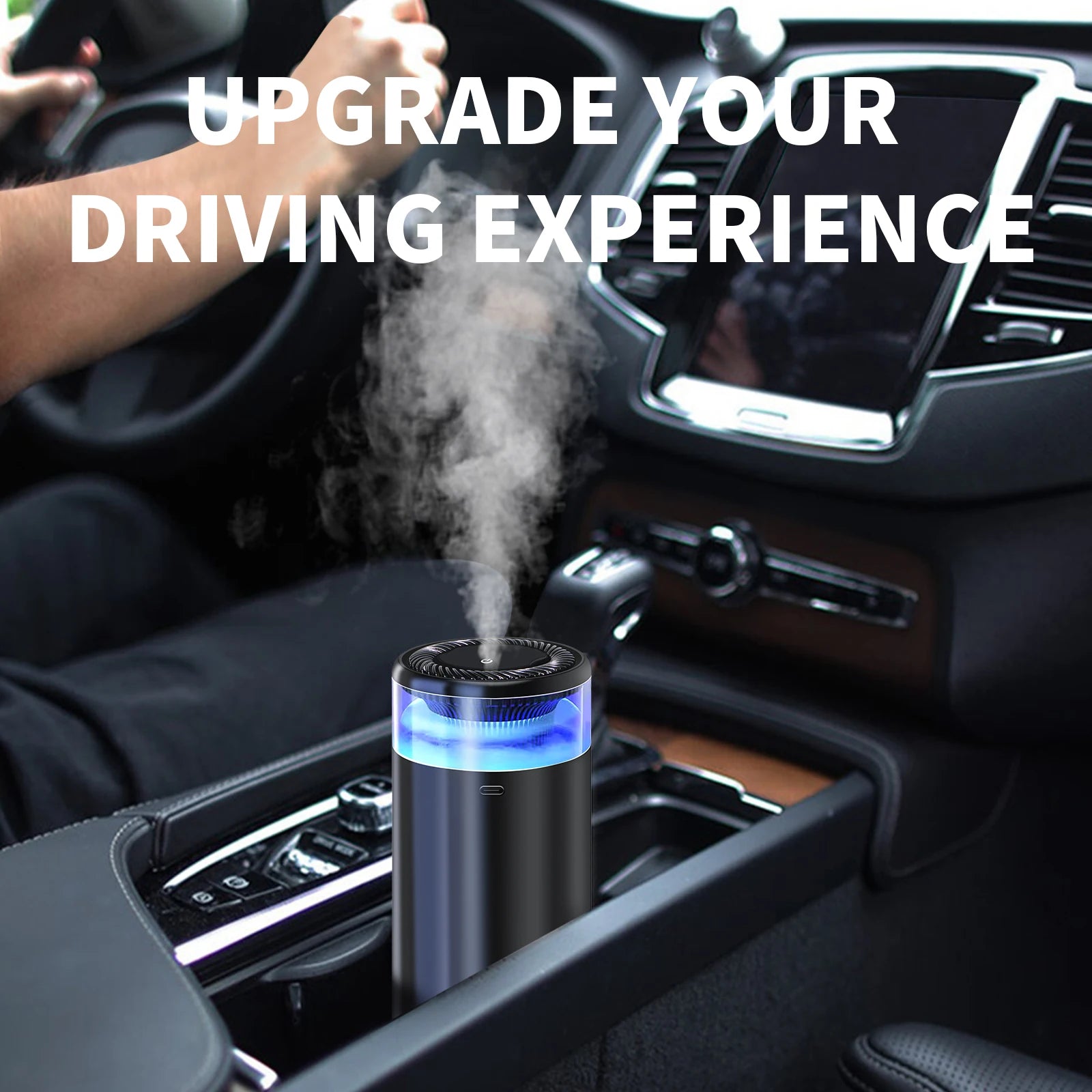 Smart aromatherapy car diffuser providing a refreshing aroma for a relaxing driving experience