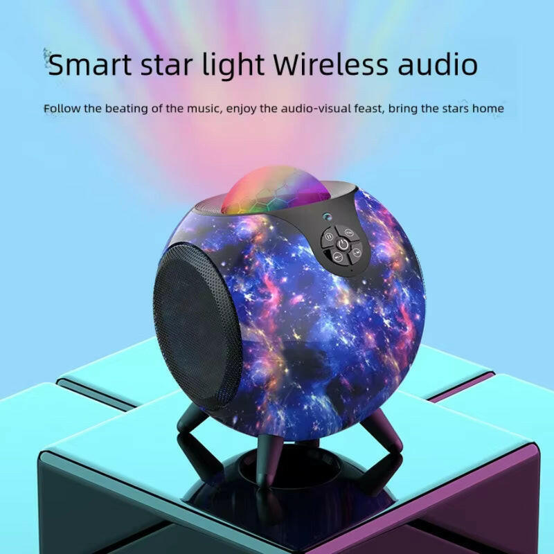 Starry galaxy projector illuminating night skies with vivid stars and nebulae, perfect for home decor and ambiance.